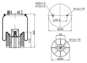 FUELLE DE SUSPENSION FRUEHAUF BLACKTECH BLTSUS2020