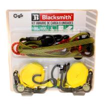 Kit x2 cinchas de amarre gancho s + pulpos elásticos amarre Blacksmith AMACAR0008