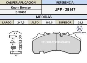 JUEGO DE PASTILLAS BPW TRUCKLINE TRUPAS2007