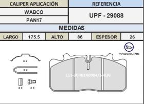 Juego de pastillas de freno MAN / Mercedes Benz / RVI TRUCKLINE TRUPAS2008