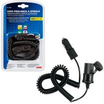 Enchufe mechero con alargador espiral 4m, luz led 12/24v LAMPA LAMALA2002