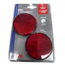 Reflectores ovalados rojos 65 mm 2 piezas LAMPA LAMPER2040