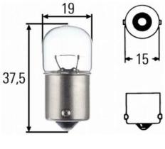 LAMPARA BA15S (18X37) - 24V 5W R5W BOSMA BOSLAM2031