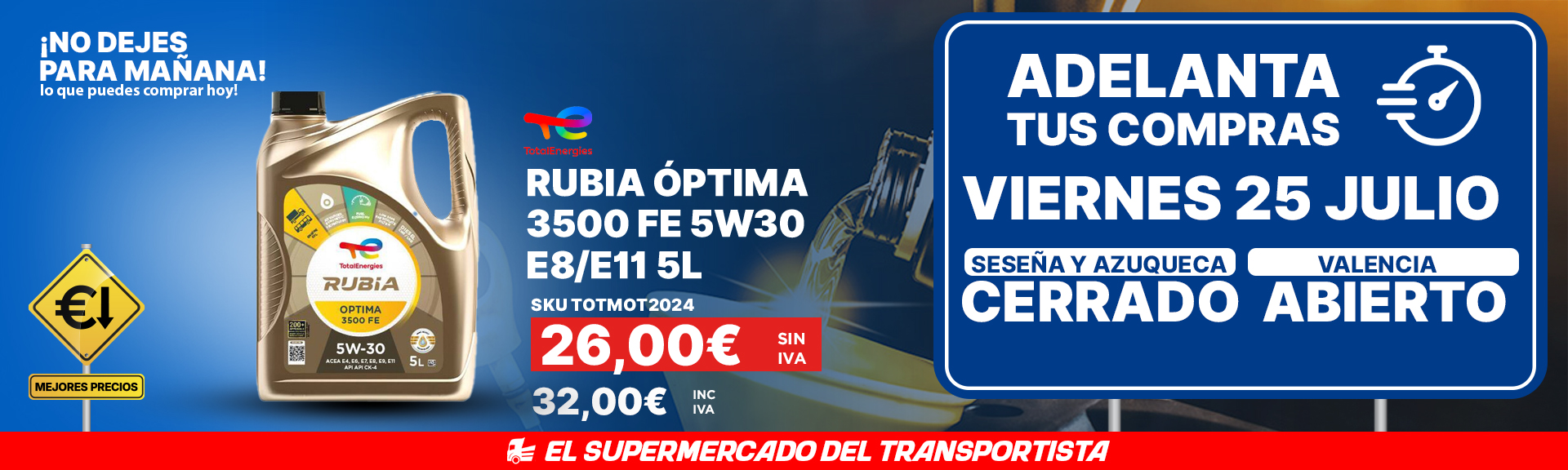 RUBIA OPTIMA 3500 FE 5W30 E8/E11 5L