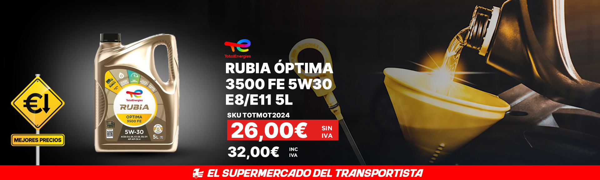 RUBIA OPTIMA 3500 FE 5W30 E8/E11 5L